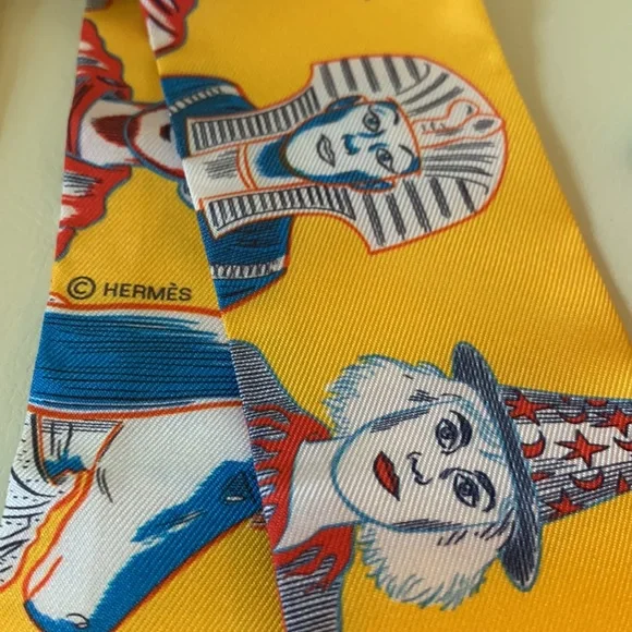 New and Authentic Hermes Dress Code twilly - Yellow